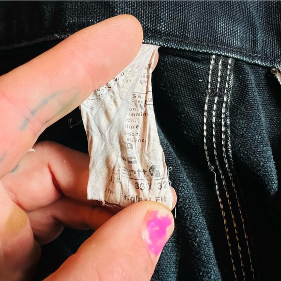 Carhartt double knee work pants. Black. 33x32. - Picture 6 of 7